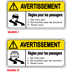Sticker Avertissement Passager