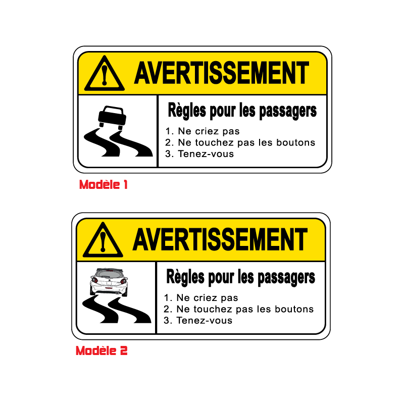 Sticker Règles pour les passagers - Stickers humour - STICKERS
